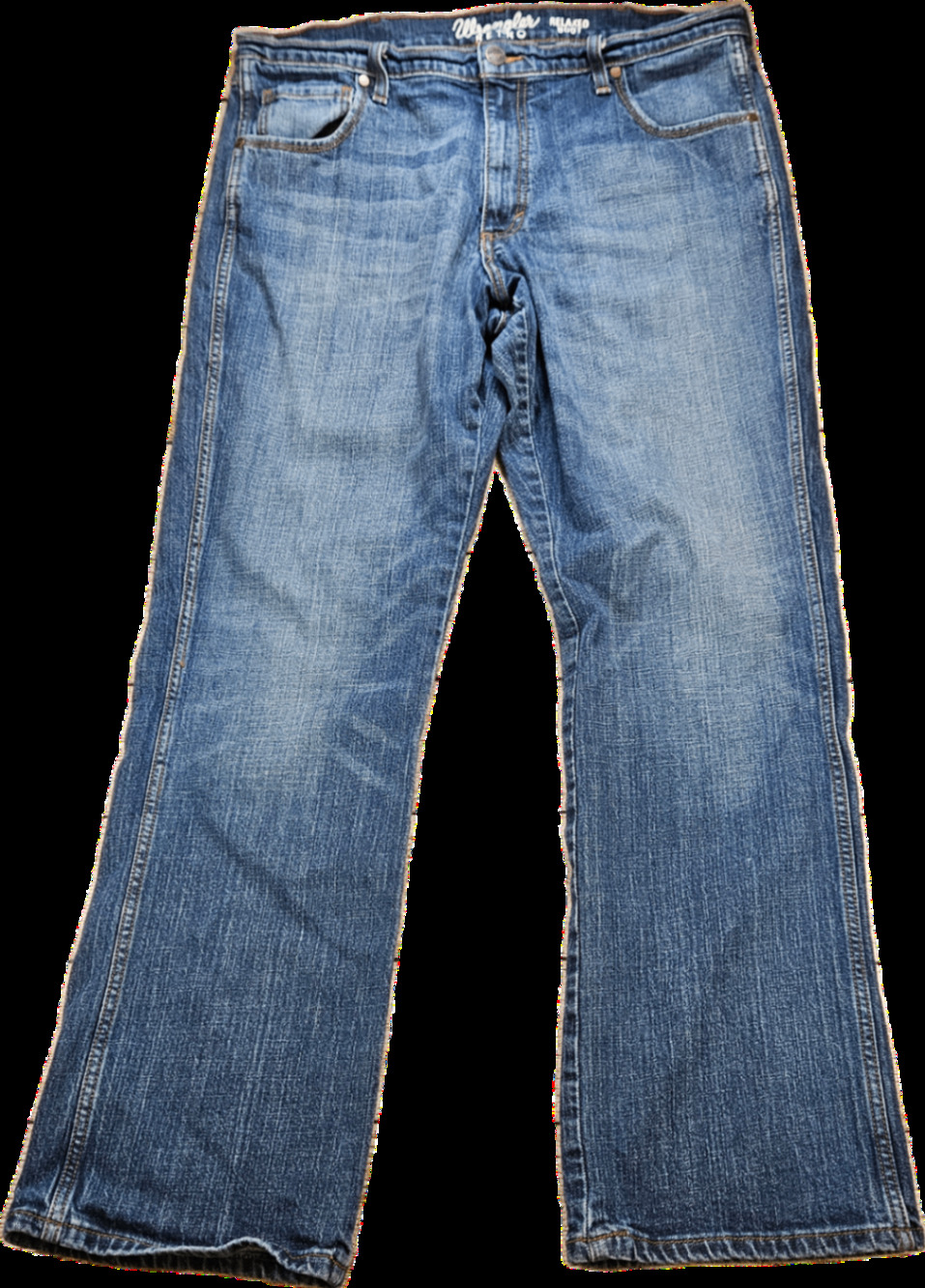 Wrangler Retro Men's Blue Jeans 36x32 Relaxed Bootcut Denim